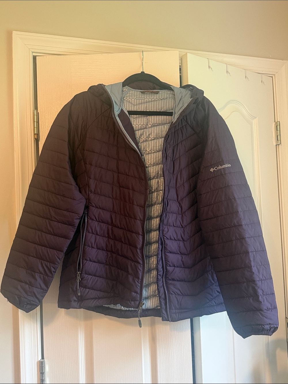 Columbia Purple Quilted Hooded Puffer Jacket